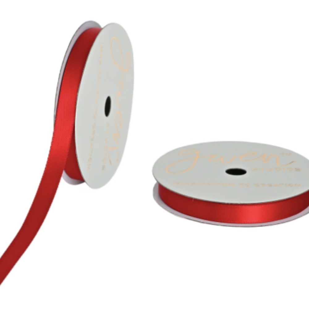 3/8" Red Satin Ribbon, 6 Yards